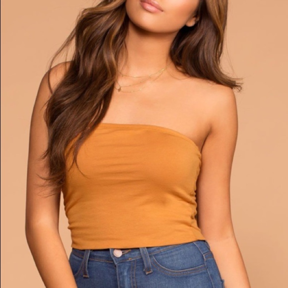 Mustard Tube Crop Top